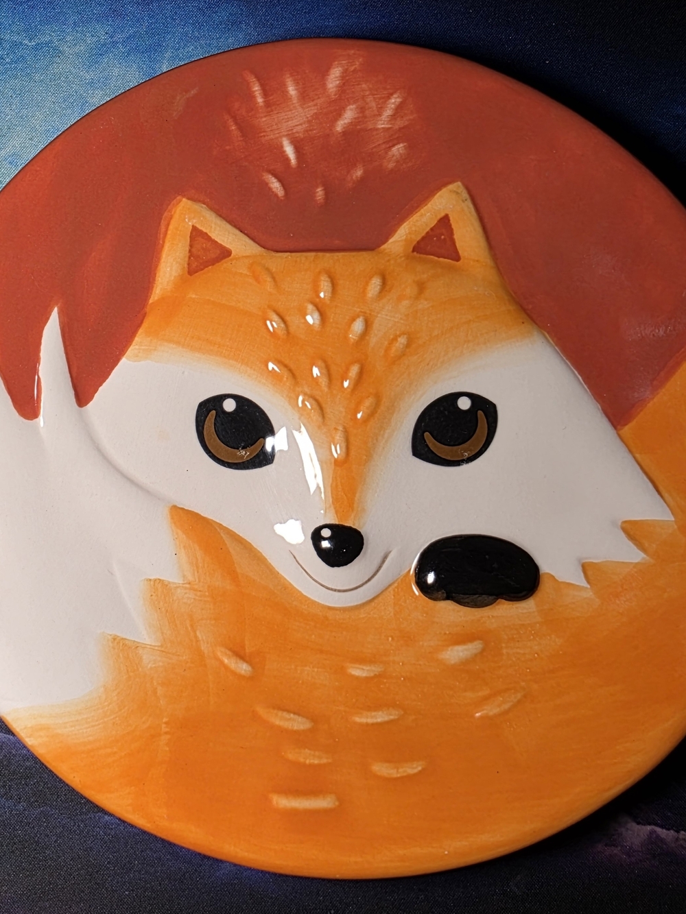 Cute Orange Fox Ceramic Plate